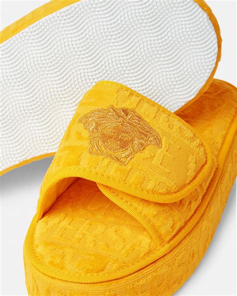 versace allover slippers|female versace slippers.